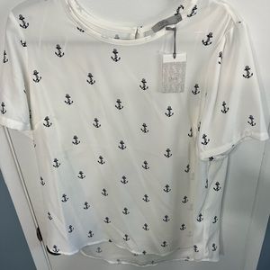 Dalia short sleeve blouse size Large ⚓️ NWT